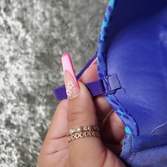 Hanes Purple/Blue Leopard Print Bra - Picture 5 of 5
